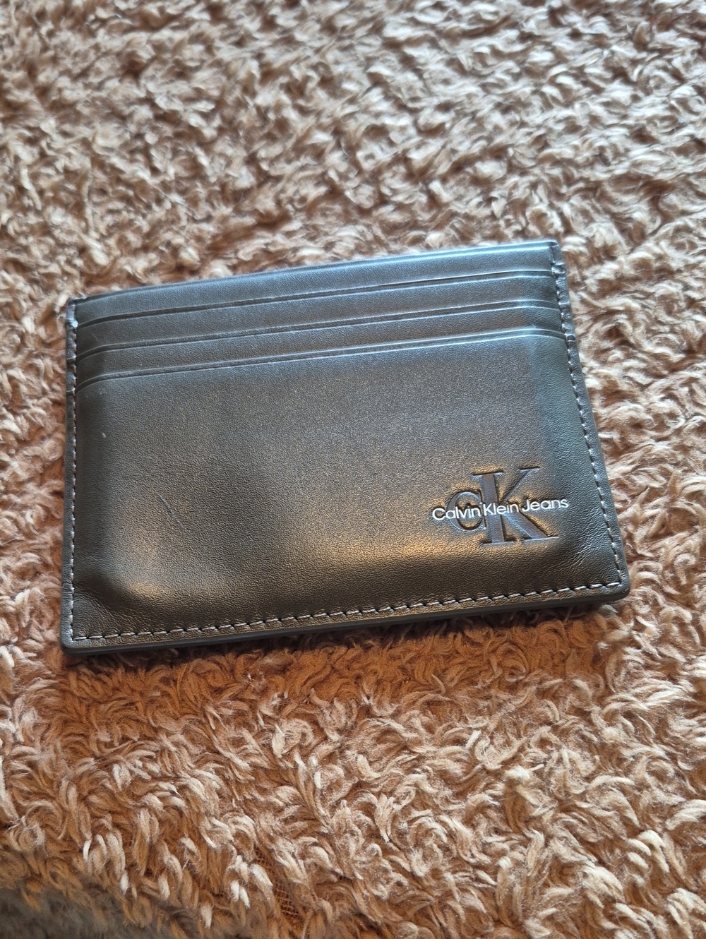 Calvin Klein Jeans Brown Leather Card Pocket Holder